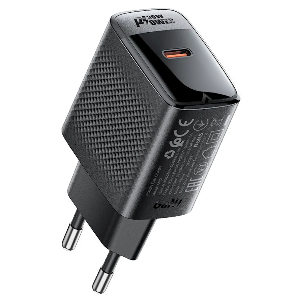 Acefast A102 PD30W GaN Black Network Charger