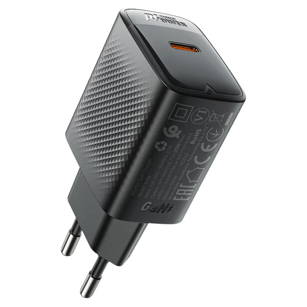 Ağ adaptör Acefast A104 PD25W GaN Black