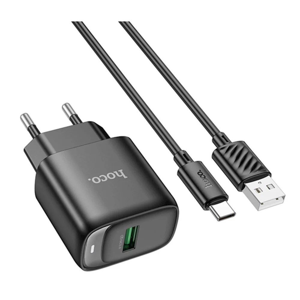 Сетевое зарядное устройство Hoco C140A Smart QC3.0 Black