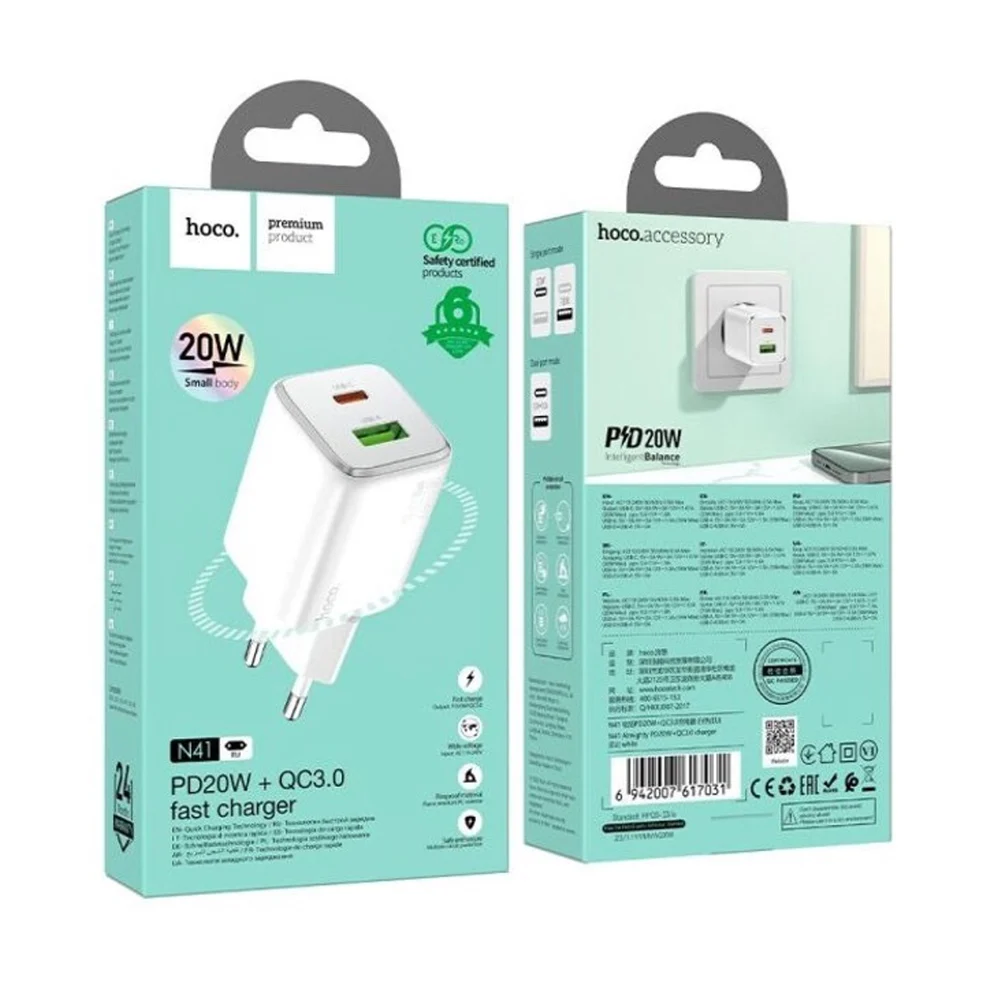 Şebeke enerji toplama cihazı Hoco N41 20W Beyaz - 3