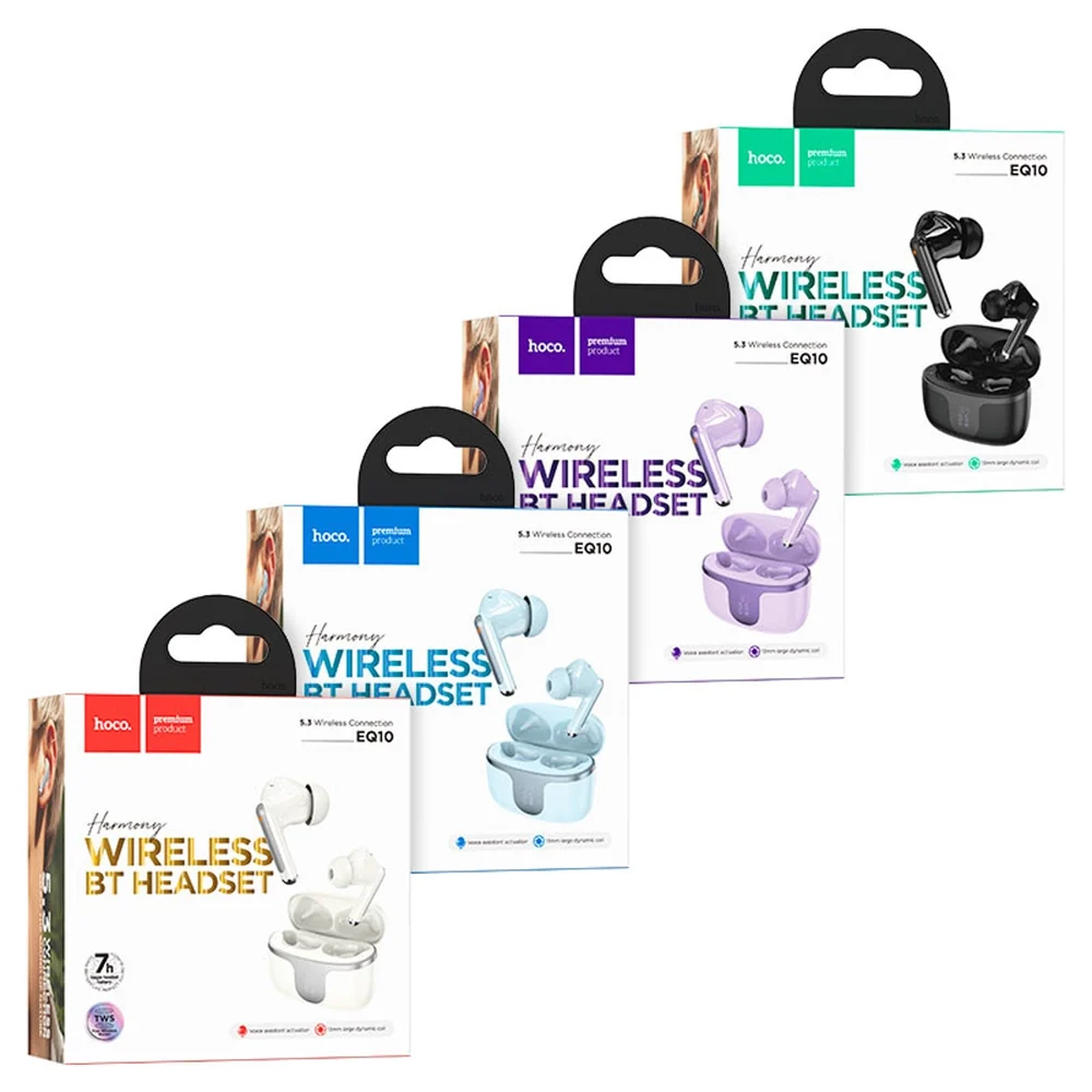 Hoco EQ10 Plus Harmony Black Wireless Earbuds - 4