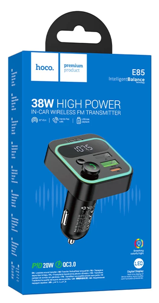 FM verici Hoco E85 38W PD+QC ile - 3