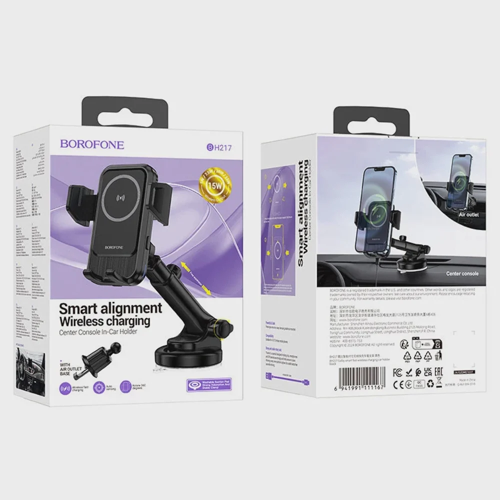 Araç için telefon tutucu Borofone BH217 Black - 5