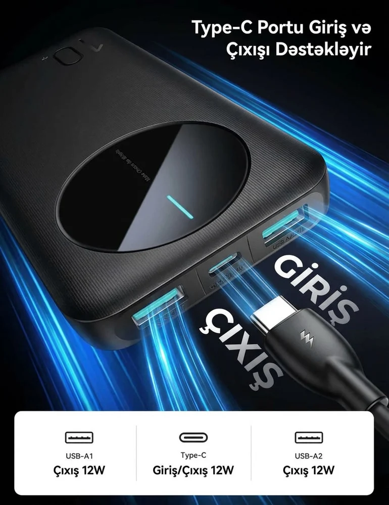 Dış güç bankası Joyroom JR-PBF12 10000 mAh Siyah - 5