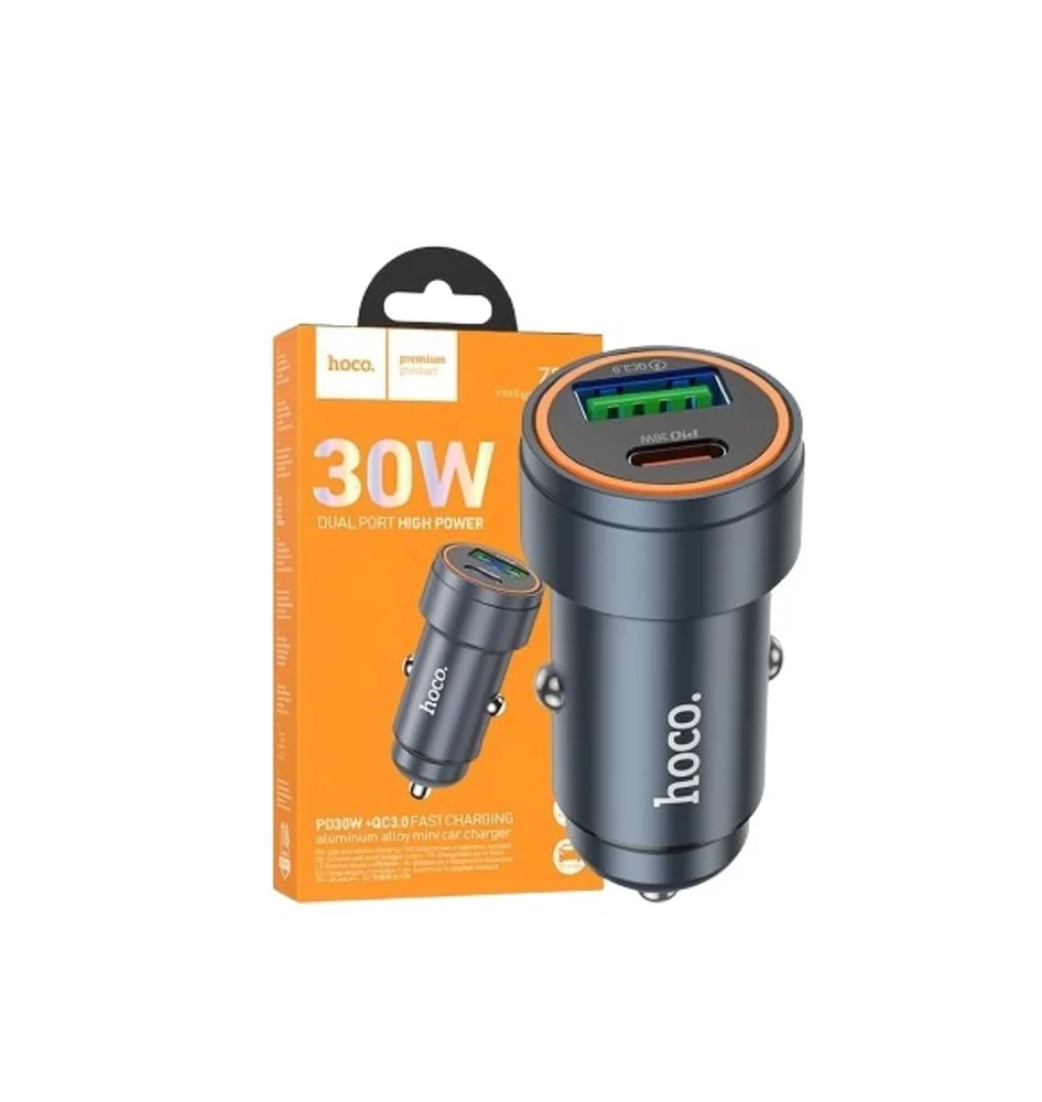 Avtomobil enerji toplama cihazı Hoco Z57A USB + USB-C PD30W+QC3.0 Black - 4