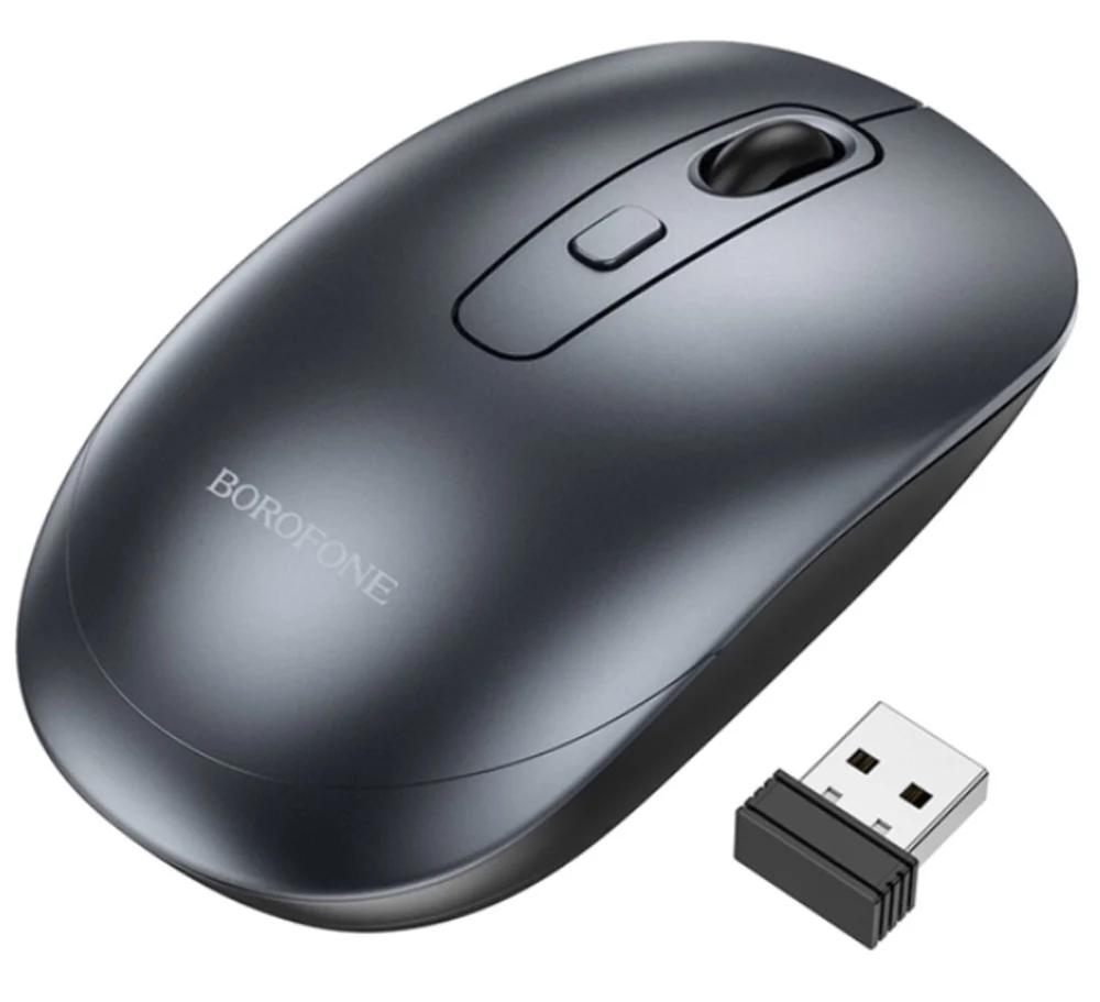 Мышь Borofone BG13 Winner 2.4G Черный/Металлический Серый - 5