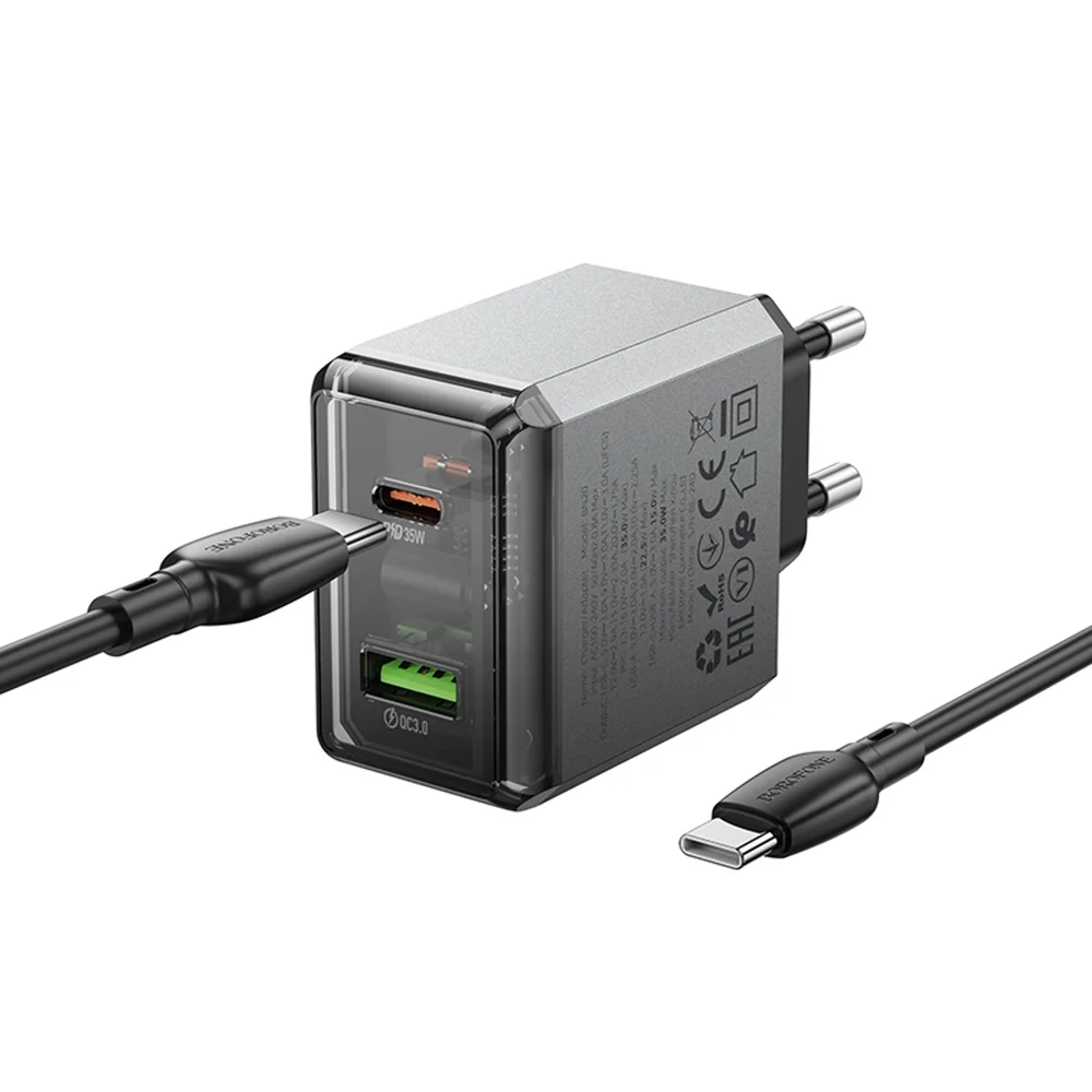 Borofone BN20 PD35W USB Type-C - Type-C Network Charging Device - 2