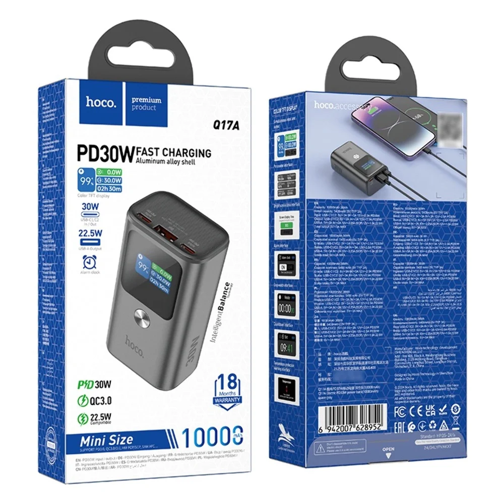 Xarici akkumulyator Hoco Q17A 10000mAh PD 30W Space Gray - 4