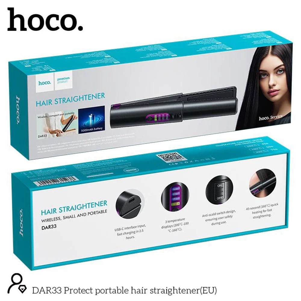 Saç üçün stayler HOCO DAR33 Protect, 5000 mAh, boz - 3