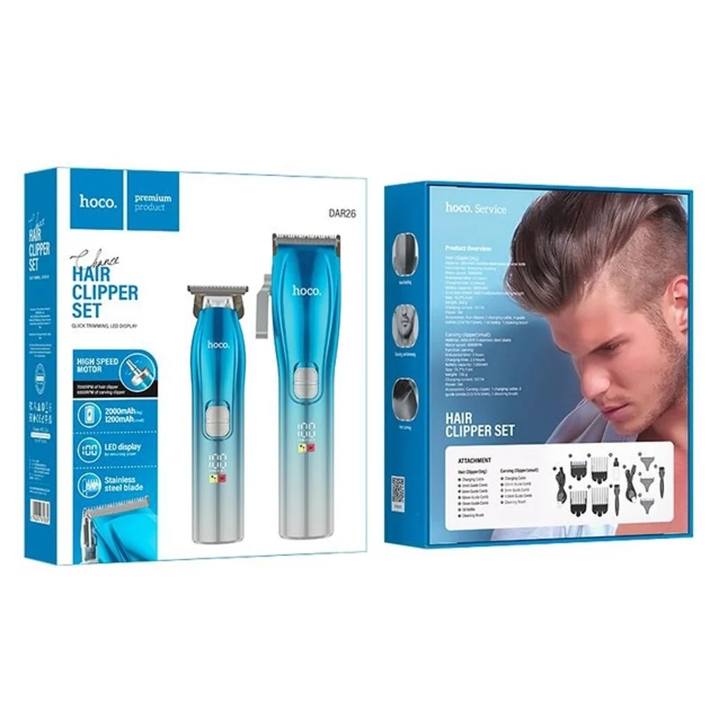 Hair Cutting Device Hoco DAR26 Blue, 2 pcs - 3