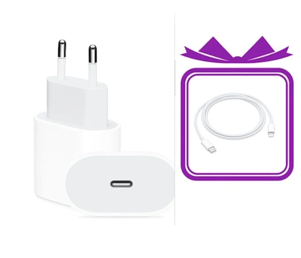 Network Power Adapter 20W USB-C Power Adapter, White with USB-C to Lightning Cable 1 m