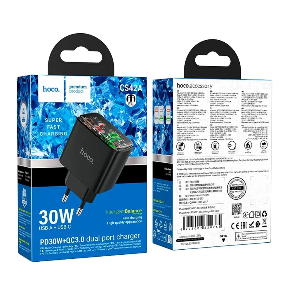 Hoco CS42A 30W Network Charger, Black - 2
