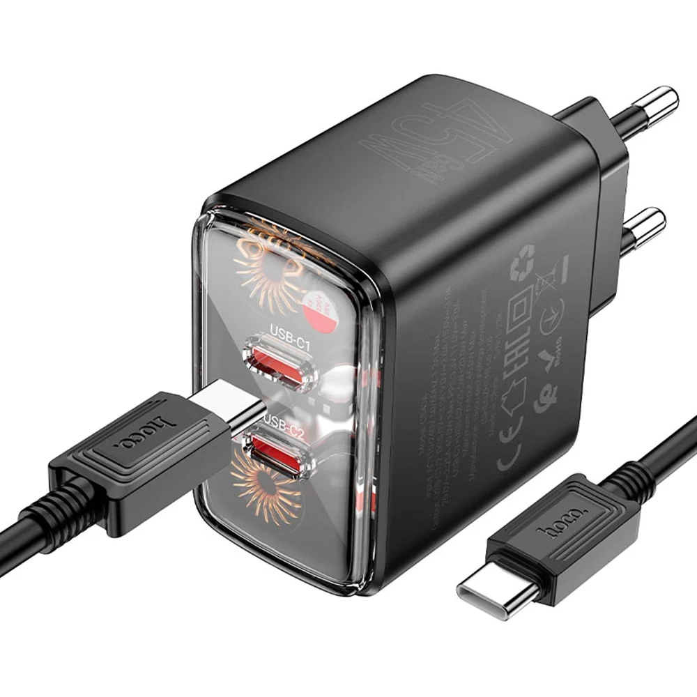 Hoco CS43A Smart Network Charger with Type-C to Type-C Cable - 3