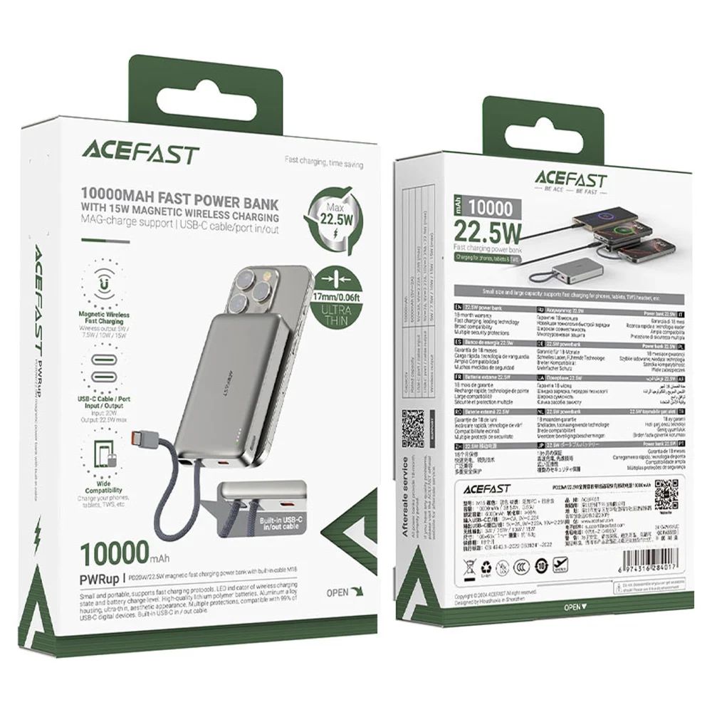 Acefast M18 External Battery 10000 mAh Black - 3