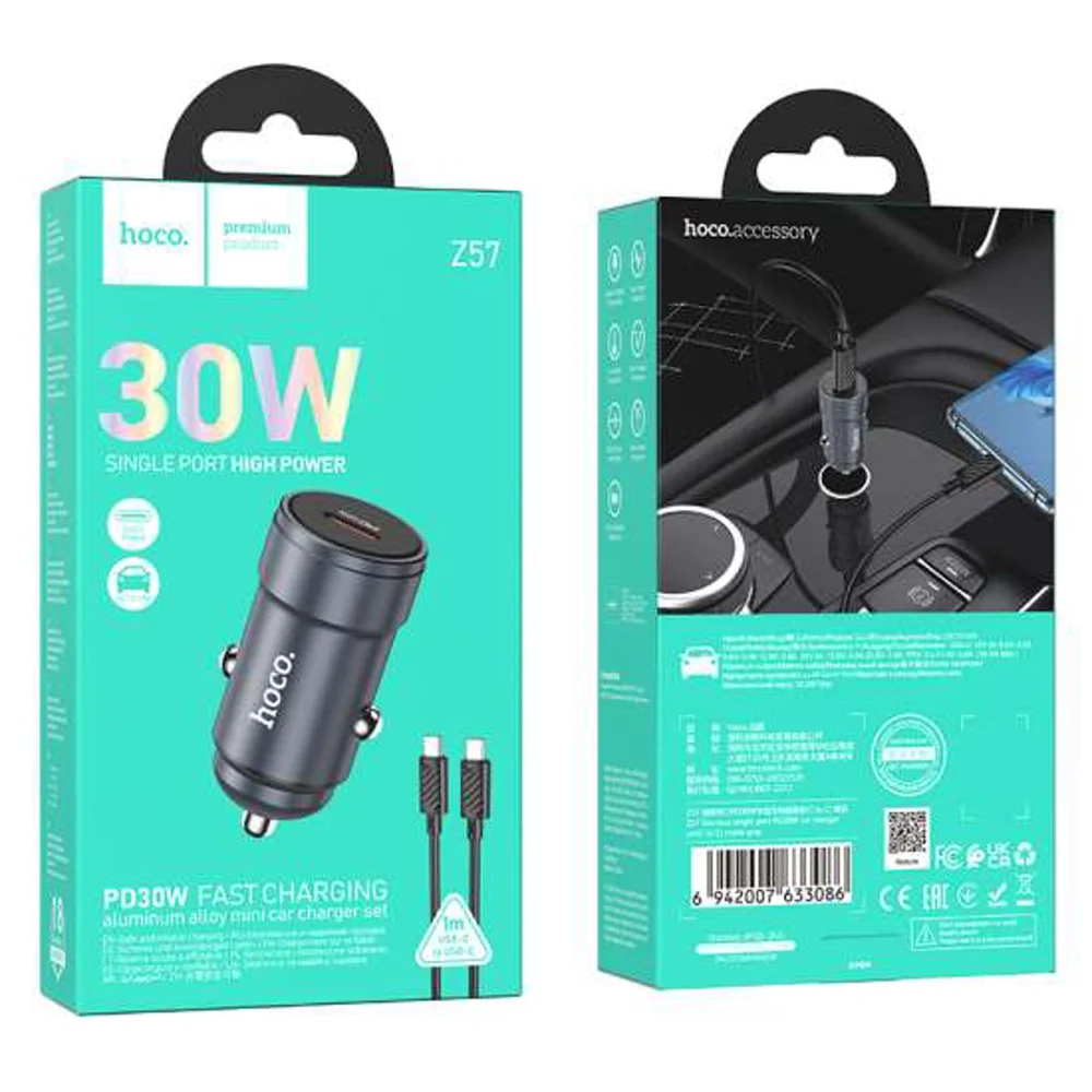 Car Charger Hoco Z57 30W Black