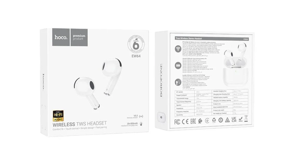 Беспроводные наушники Hoco EW64 White и адаптер PD20W White - 2