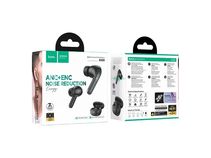 Kablosuz kulaklık Hoco EQ5 ANC/ENC Black ve Samsung Başlık PD25W Black - 2
