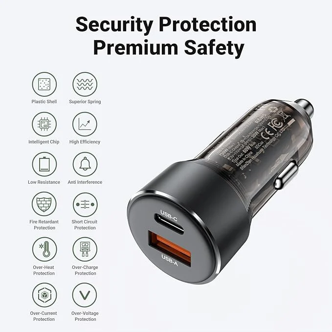 Araç enerji toplama cihazı Acefast 1xUSB-C 1xUSB-A 60W - 5