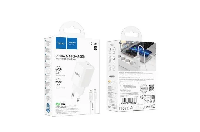 tək portlu USB-C sürətli PD 30 W adapter,Hoco C148A
