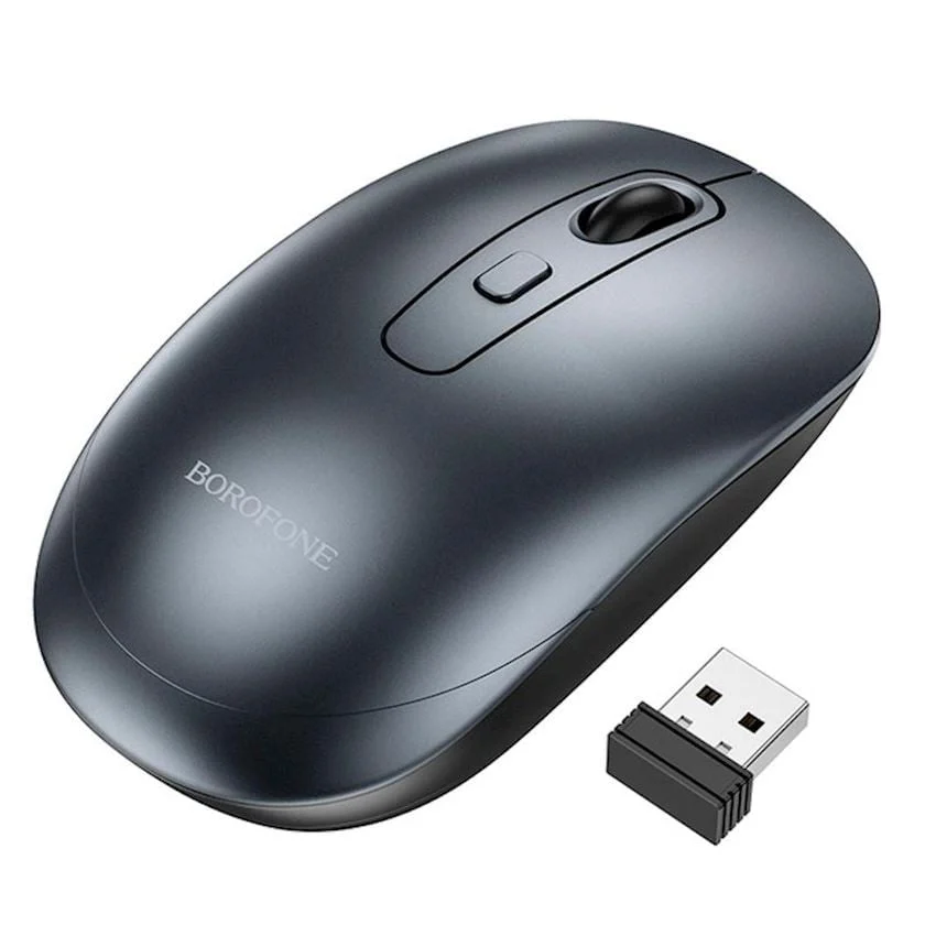 Wireless Mouse Borofone BG13 Winner 2.4G Black/Metal Gray - 2