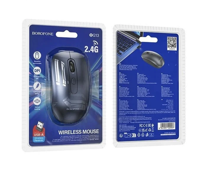 Wireless Mouse Borofone BG13 Winner 2.4G Black/Metal Gray - 3