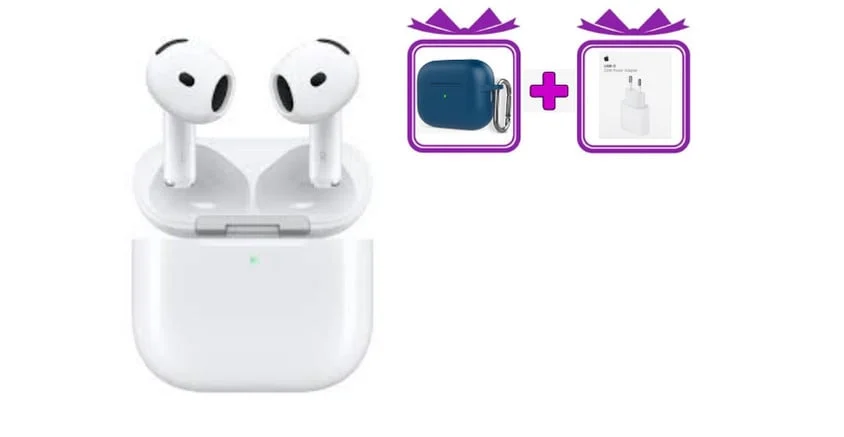 Simsiz qulaqlıq Airpods 4 + çexol + adapter