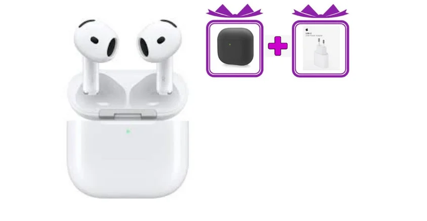 Беспроводные наушники Airpods 4 ANC + чехол + адаптер