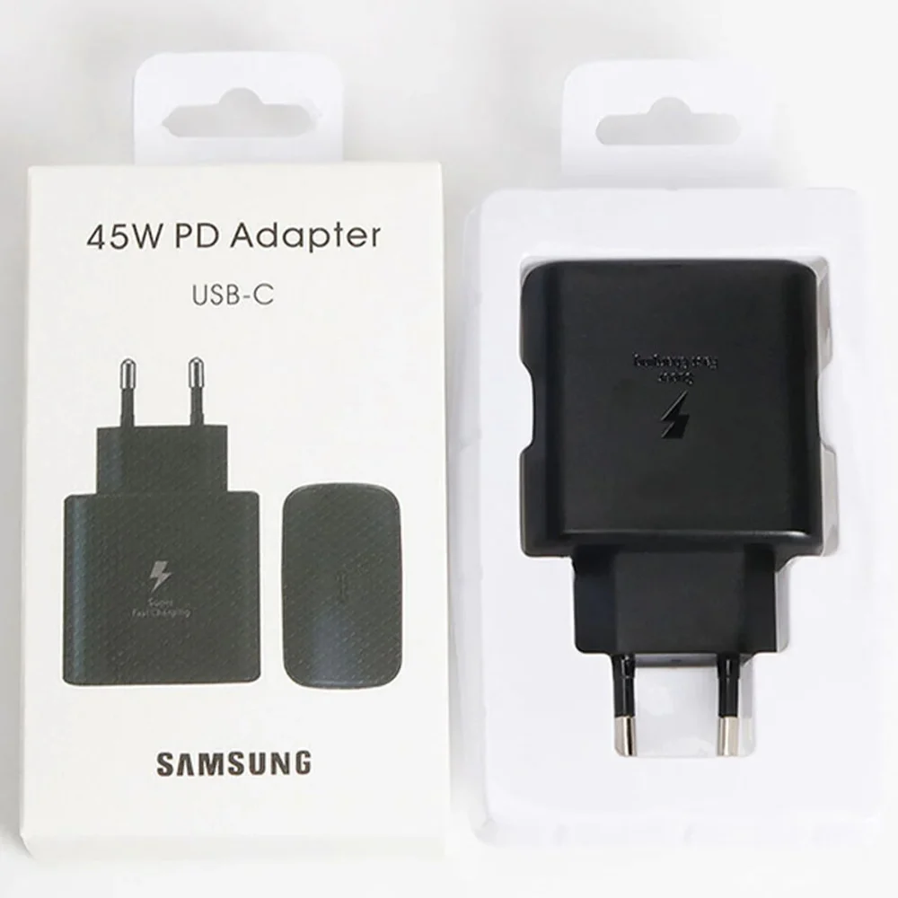 Şəbəkə enerji toplama cihazı başlığı 45 W PD USB-C, qara
