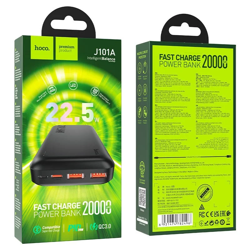 Harici Akü Hoco J101A, 20000 mAh - 2