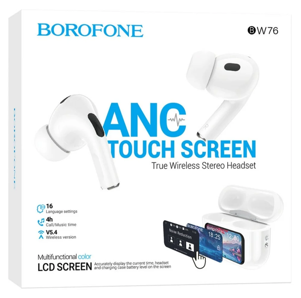 TELEDOCTOR-BW76 Anc Touch Screen Wireless Earbuds White - 2