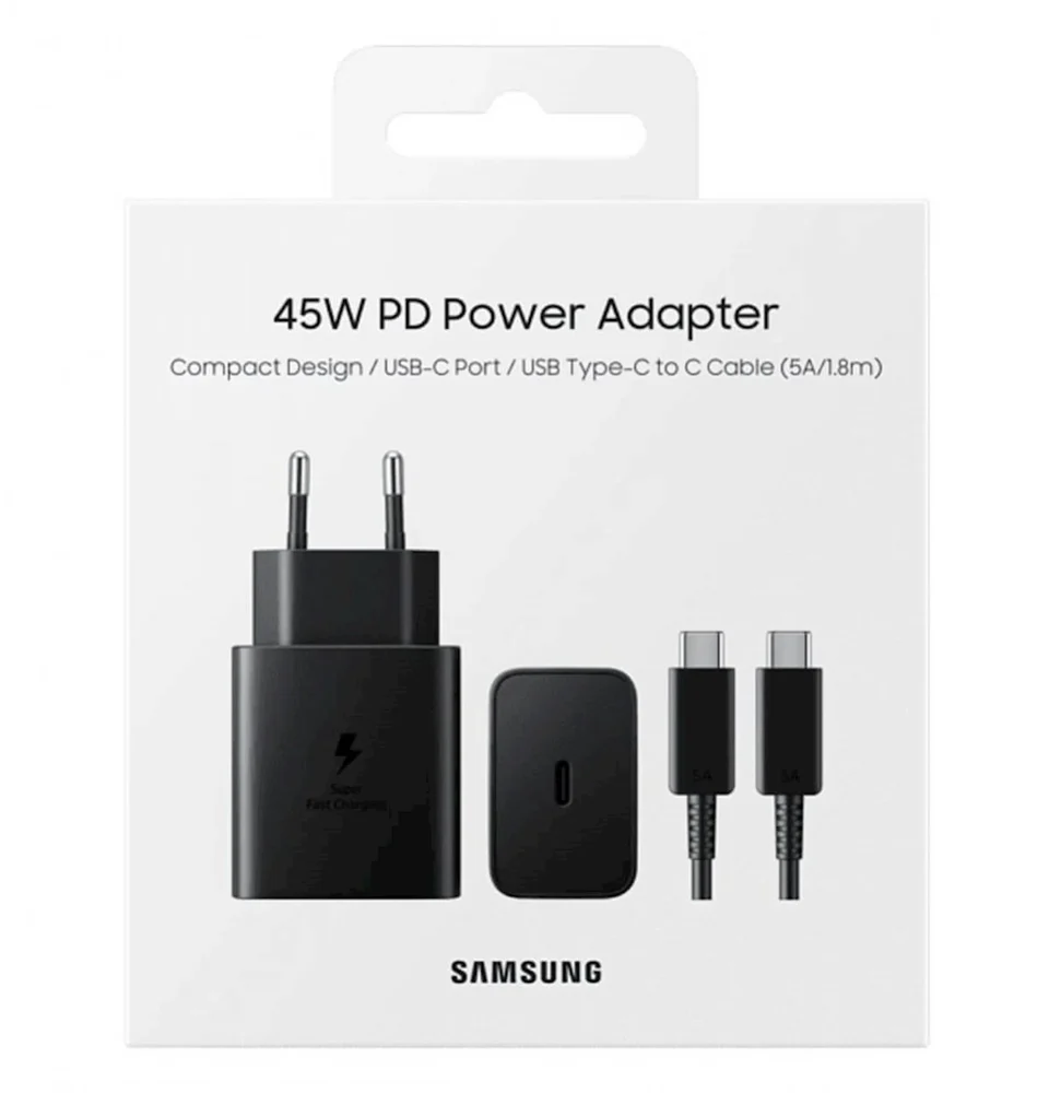 Network Power Adapter No Brand 45W PD Adapter NM Style USB-C to USB-C Black