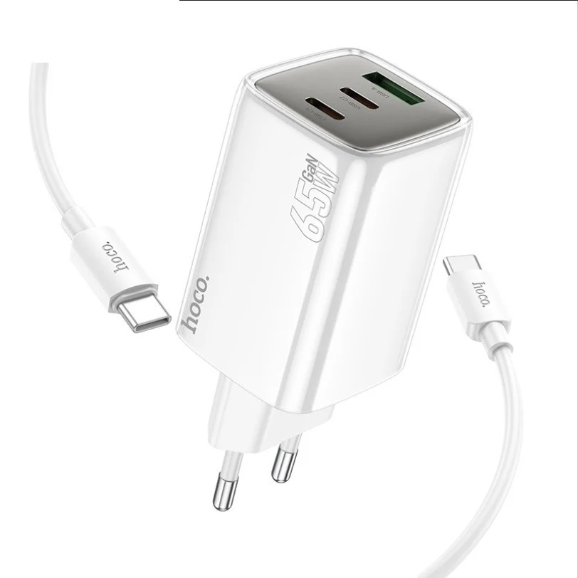 Сетевое зарядное устройство Hoco N49 Glorious PD65W + Кабель Type-C-Type-C, 1м - 2