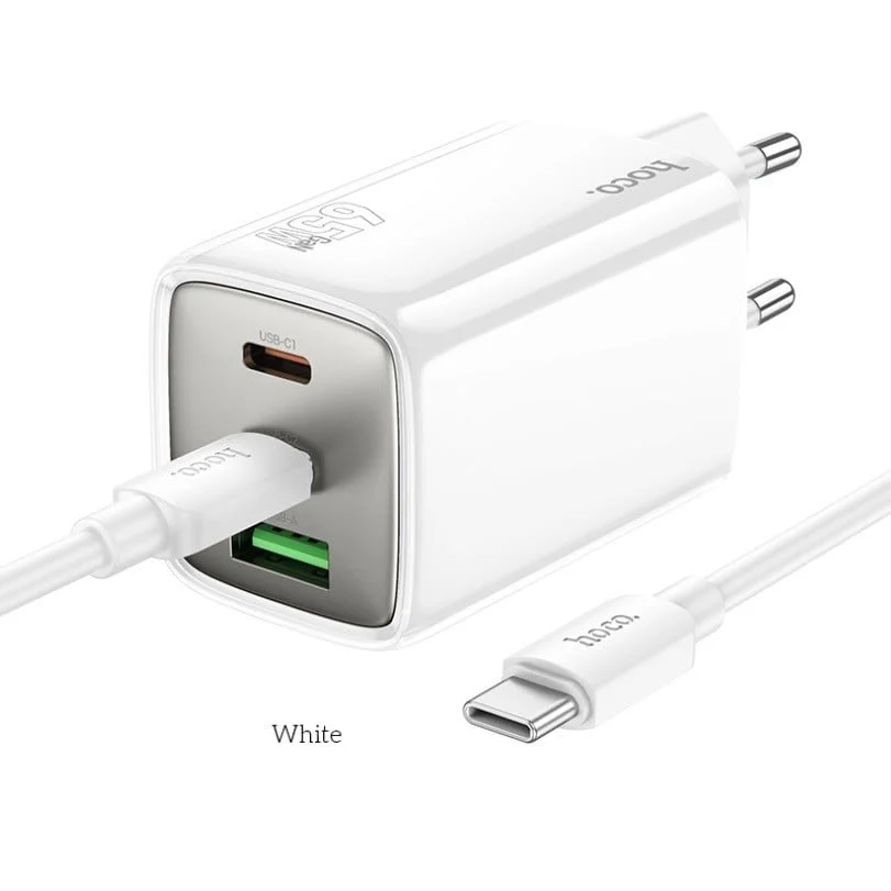 Сетевое зарядное устройство Hoco N49 Glorious PD65W + Кабель Type-C-Type-C, 1м - 4
