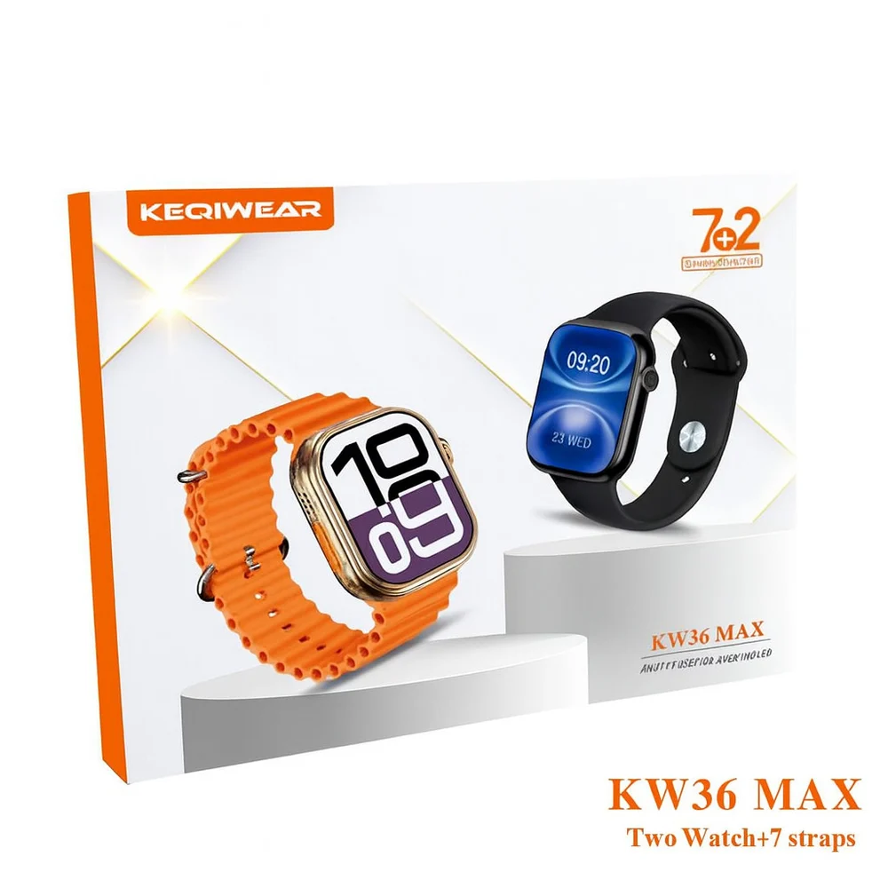 KW36 Max Умные Часы с 2 Часами и 7 Браслетами