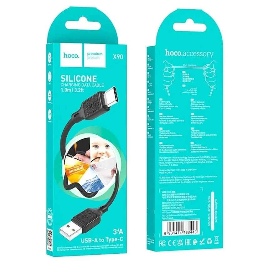 Kablo Hoco X90 USB-A to Type-C 1m Siyah