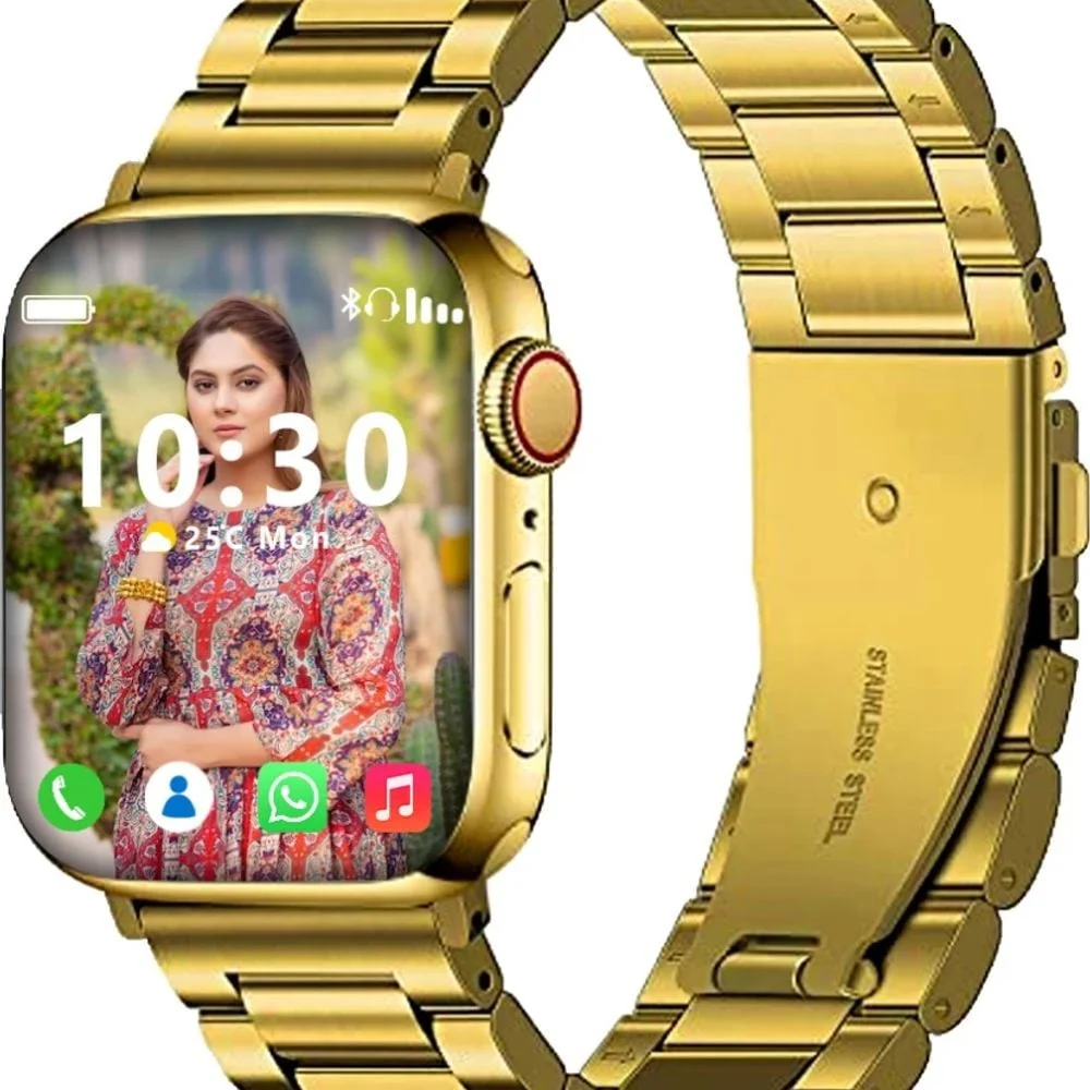 SMART HD40 Ultra Luxury Gold Strap 2-in-1 Smart Watch