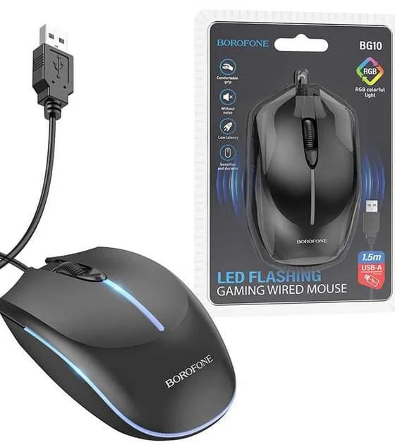 Oyun PC Borofone BG10 Soaring oyun aydınlatmalı kablolu fare