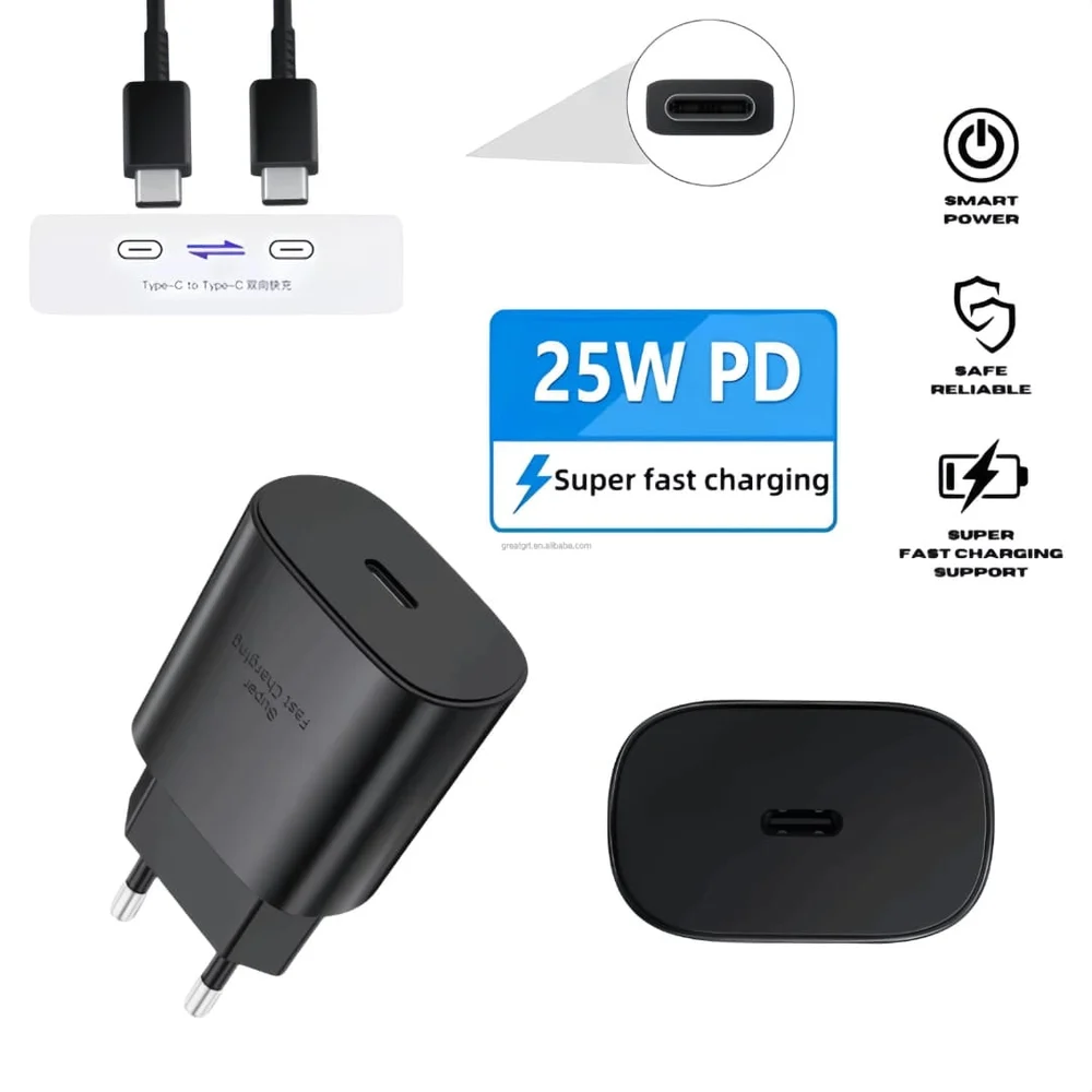 Адаптер USB-C 25W PD, черный - 4