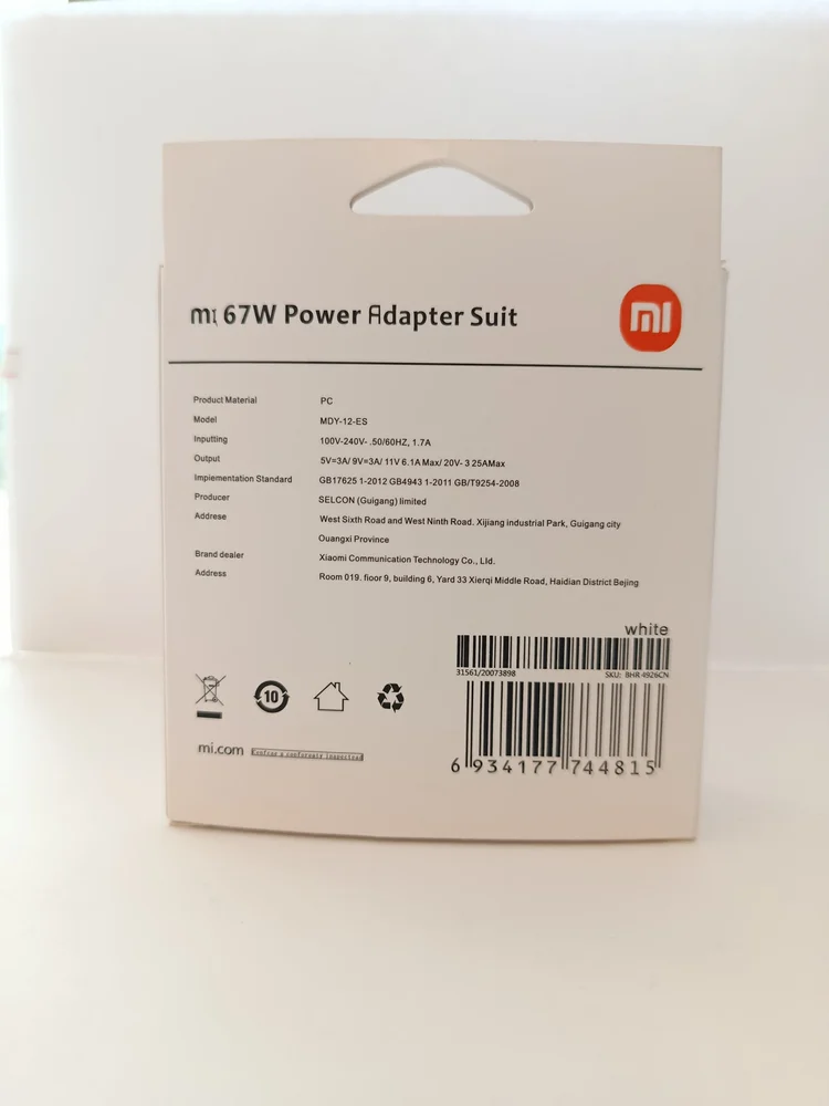 Enerji Toplama Cihazı No Brand Mi 67W, Beyaz - 2