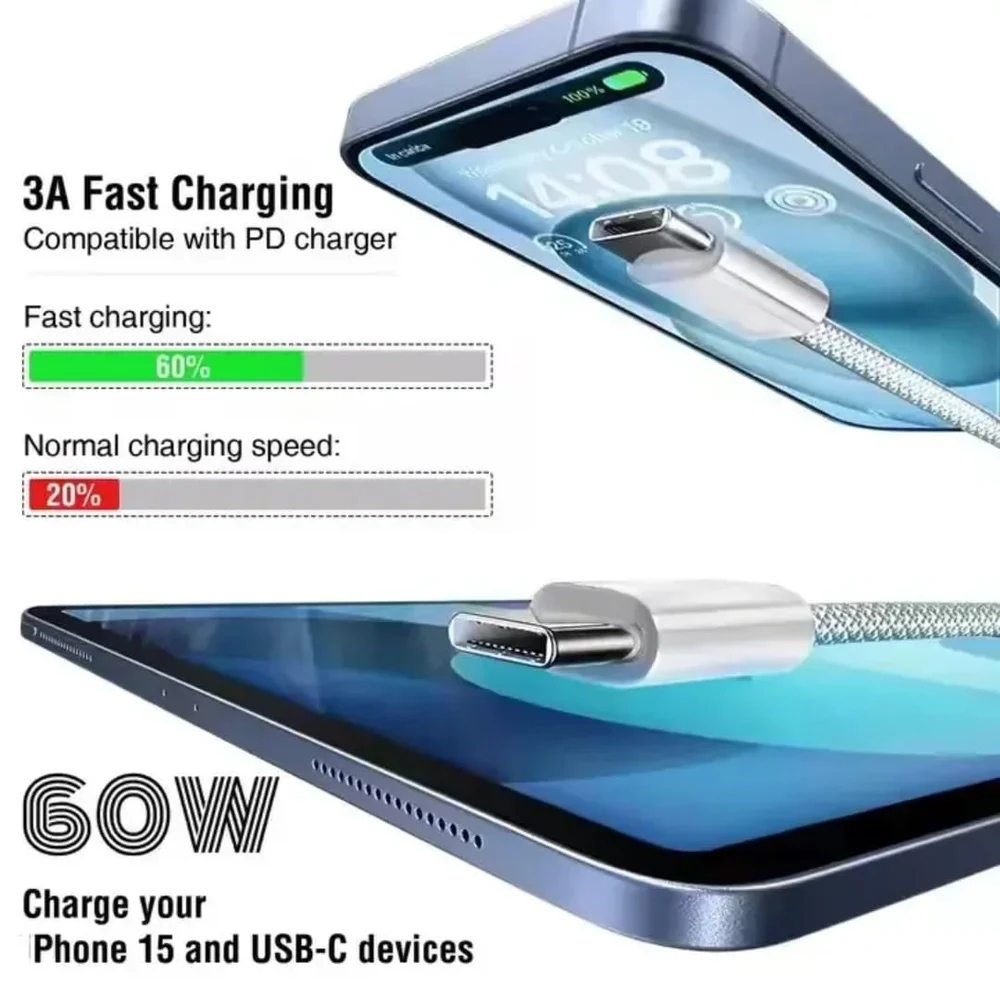 Cable USB Type-C to Type-C 60W - 3