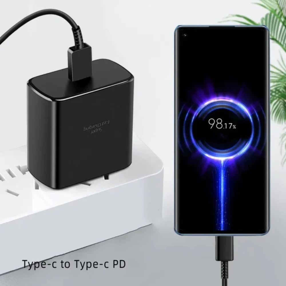 No Brand 45W PD USB-C Power Adapter with USB-C to USB-C Cable - 3