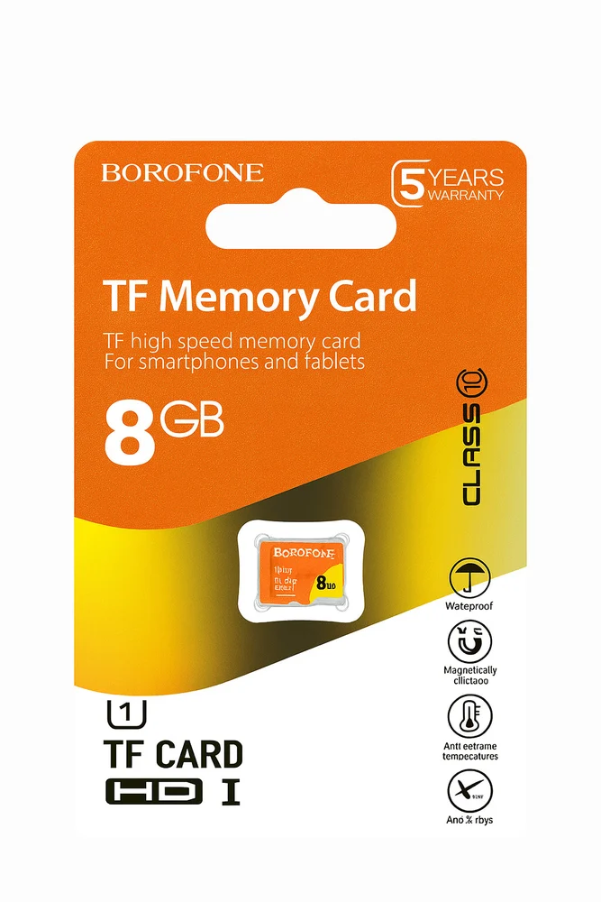 Memory Card Borofone TF microSD 8GB, Class 10