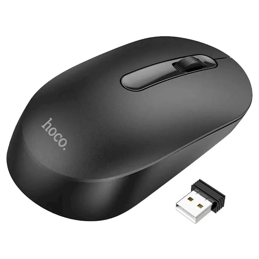 Hoco Gm14 Wireless Mouse, Optical Sensor, Ergonomic Design, Compact, Black Design - Hoco_Gm14