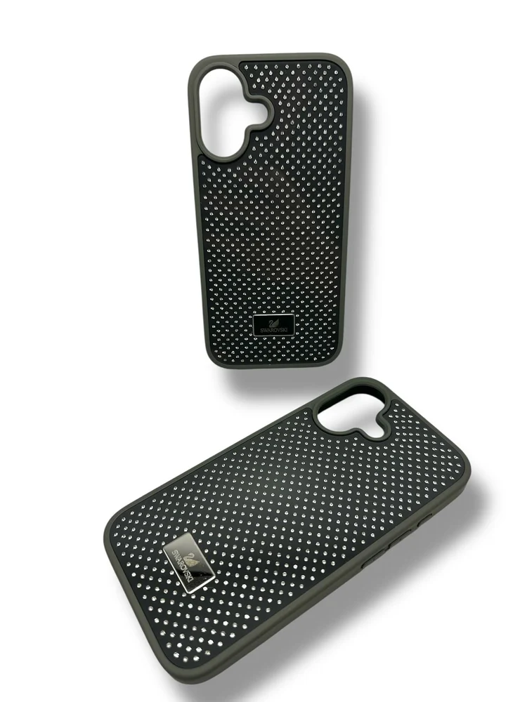 Чехол для iPhone 16 Swarovski черный