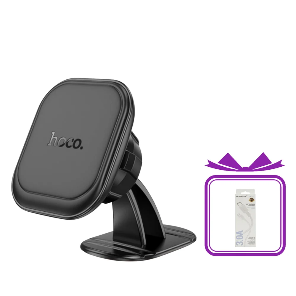Avtomobil üçün telefon tutacağı Hoco H30 Black + Kabel Borofone X111 hədiyyə