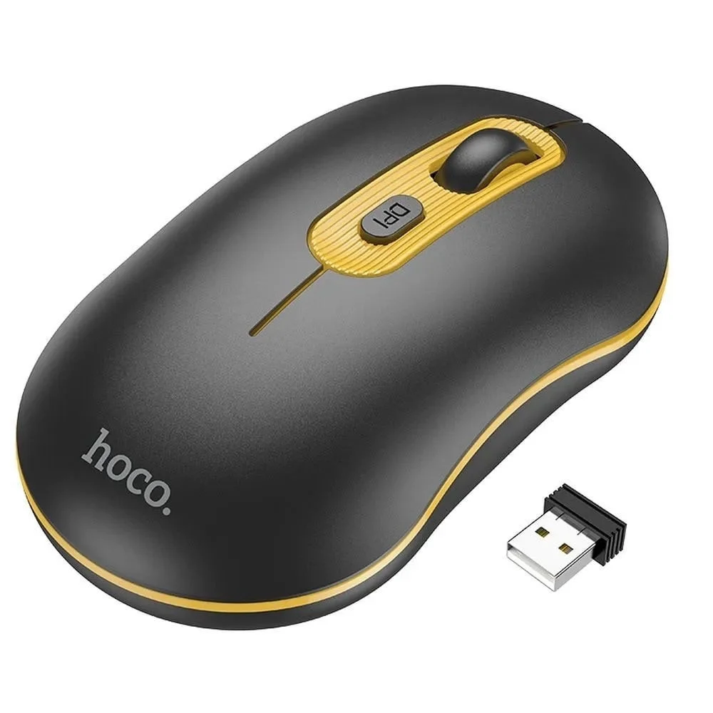 Fare Hoco Gm21 Black (USB ve Bluetooth desteği, 1600 DPI, taşınabilir, hafif, ergonomik tasarım) - Ho_co_Gm21_Black