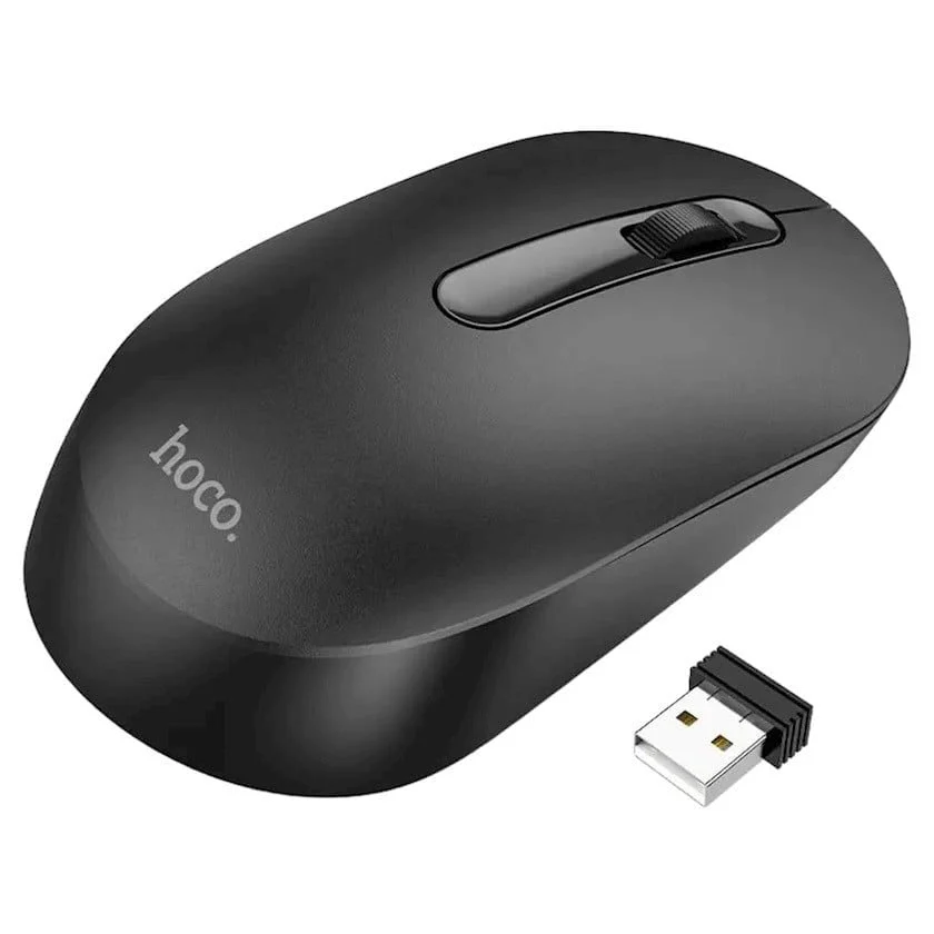 Mouse Hoco GM14 Simsiz, Optik sensor, Erqonomik dizayn, Kompakt, Qara dizayn - Ho_co_Gm14