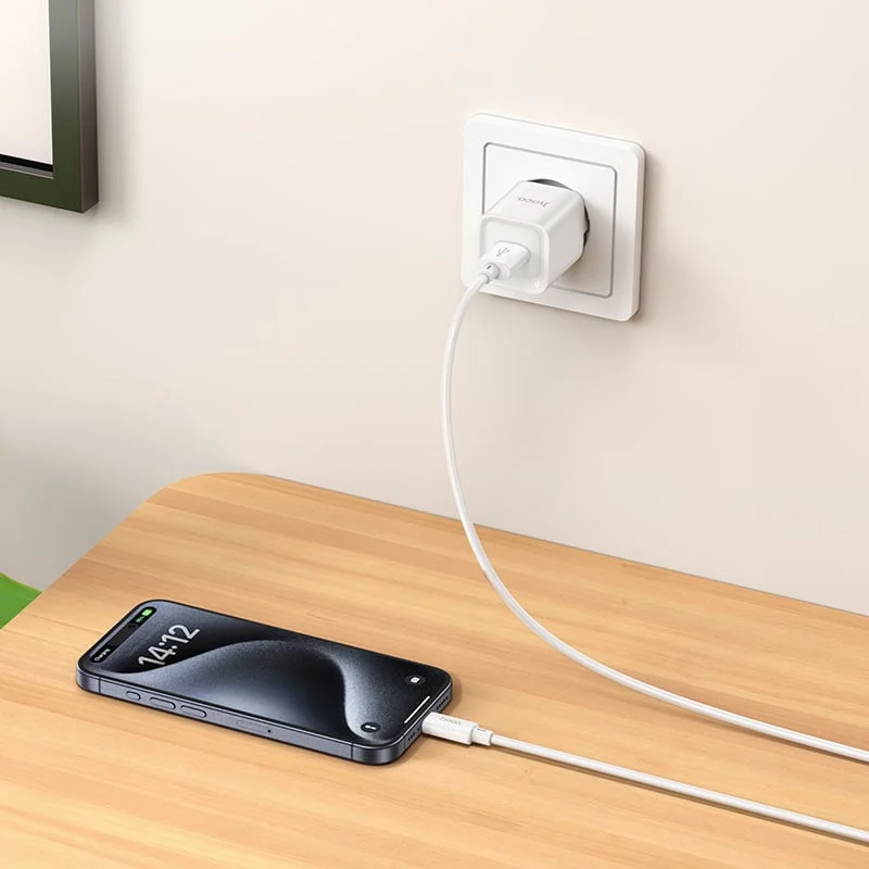 Single Port Fast QC 3.0 Charger Adapter, Hoco C145A and Gift Earphones - 3
