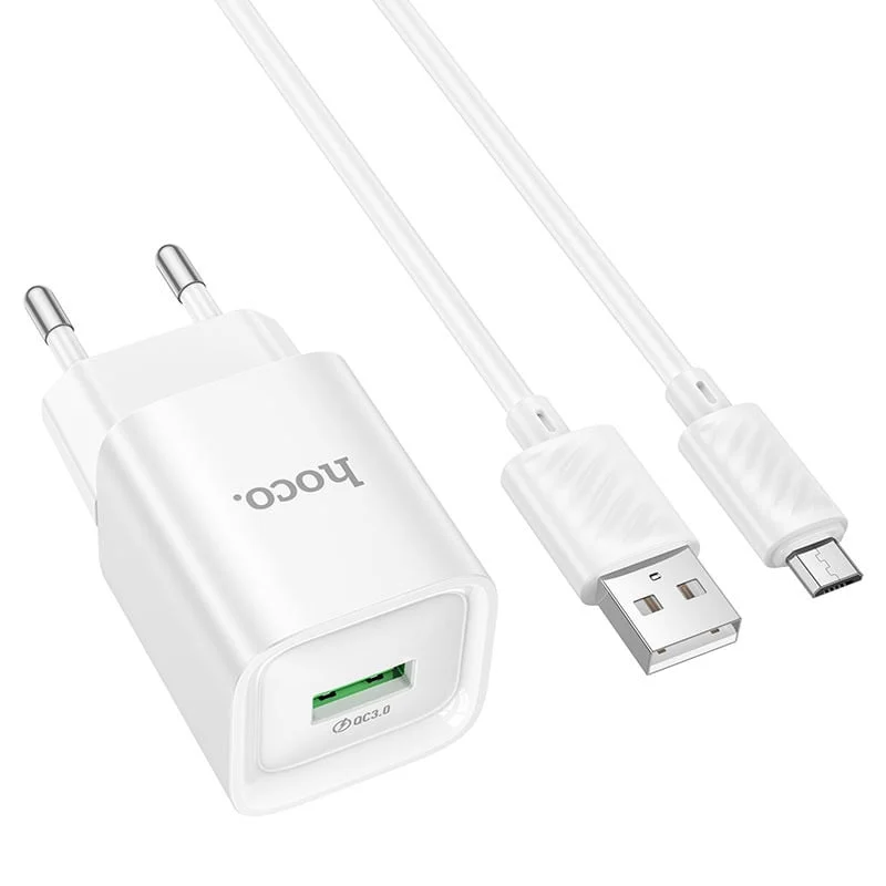 Single Port Fast QC 3.0 Charger Adapter, Hoco C145A and Gift Earphones - 4