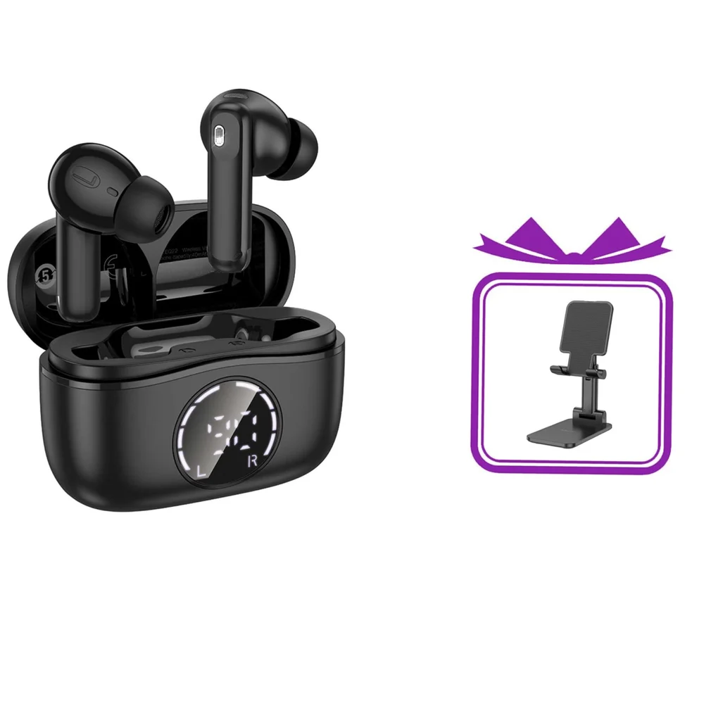 Беспроводные наушники Hoco EQ22 Black + Настольный телефонный держатель Borofone BH81 Black в подарок